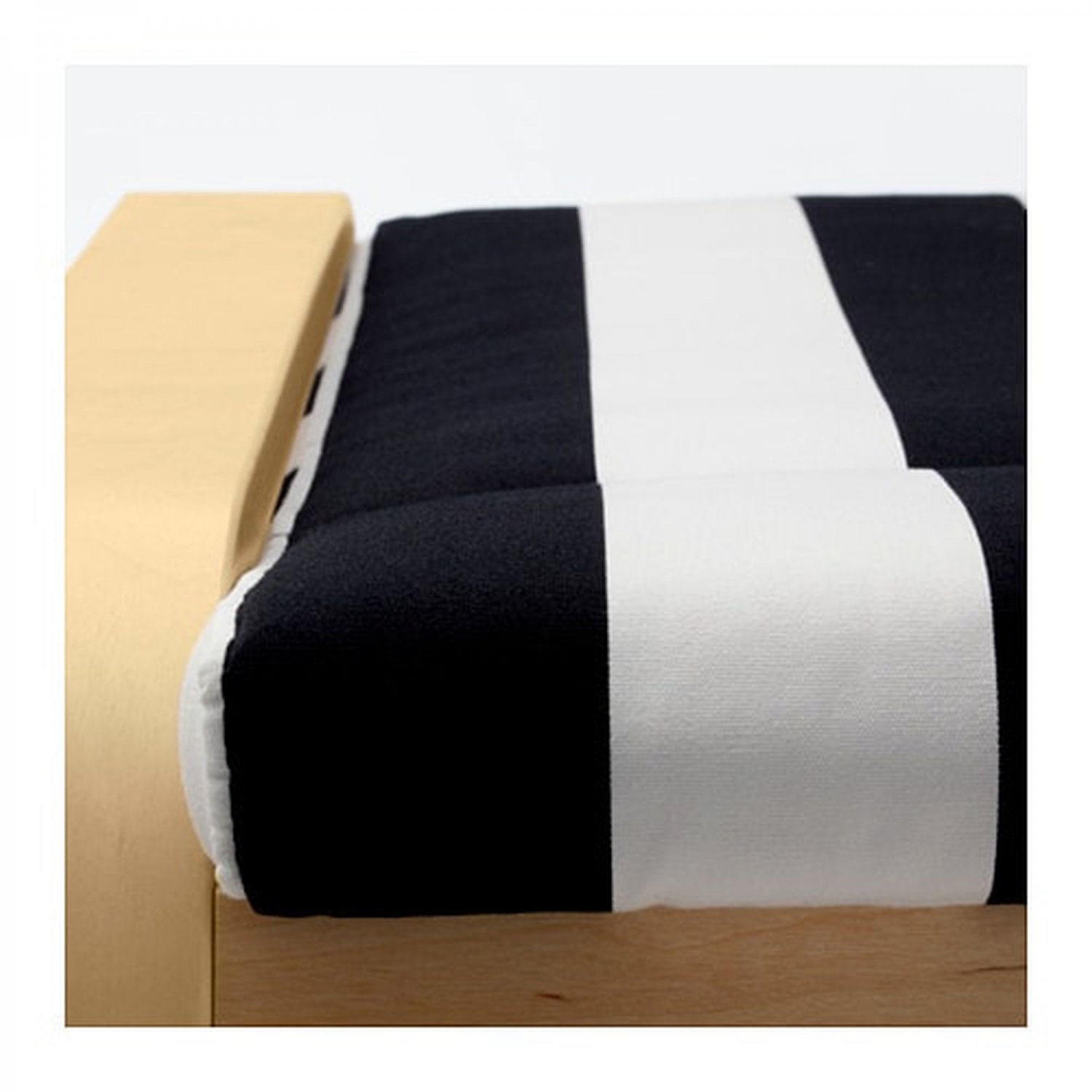 IKEA Poang POÄNG Footstool CUSHION Stenli Black White Striped Ottoman Cover