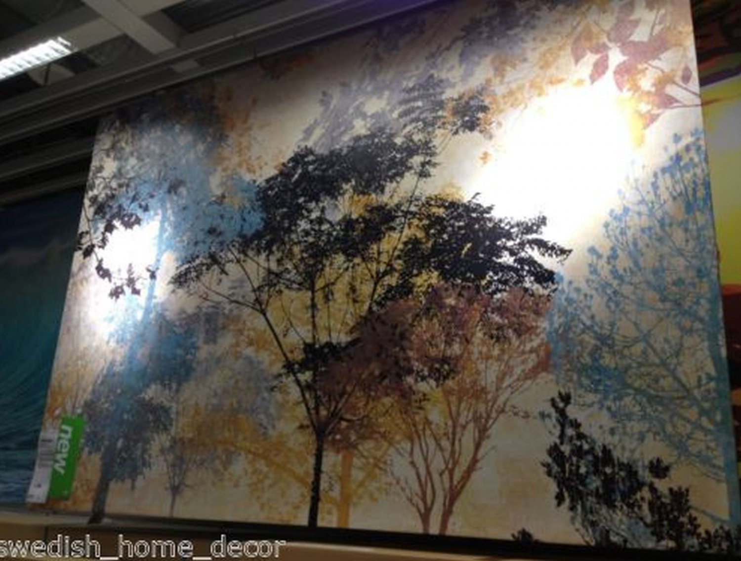 IKEA Premiar FOREST AMBIANCE Canvas and Frame WALL ART Print HUGE Tree ...