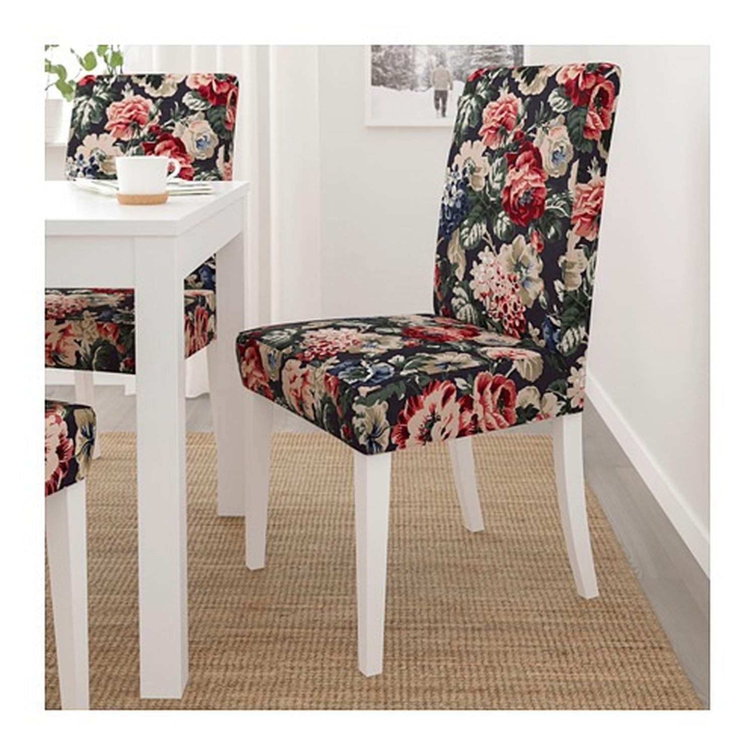 IKEA Henriksdal Chair SLIPCOVER Cover LINGBO Floral 21" 54cm Blue