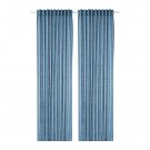 IKEA AINA Curtains Drapes BLUE LINEN 98" Long