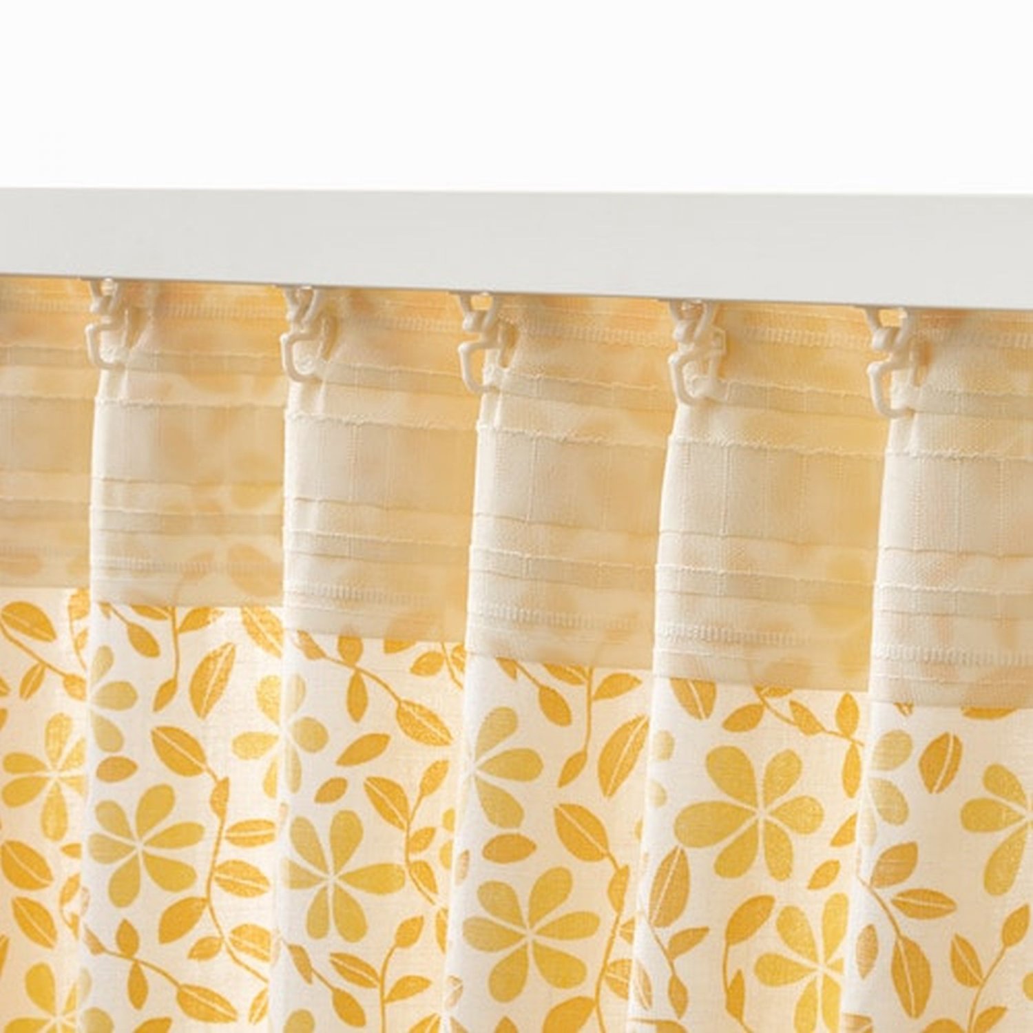 IKEA Dorthea CURTAINS Yellow Gold White 2 Panels Drapes Retro 70s