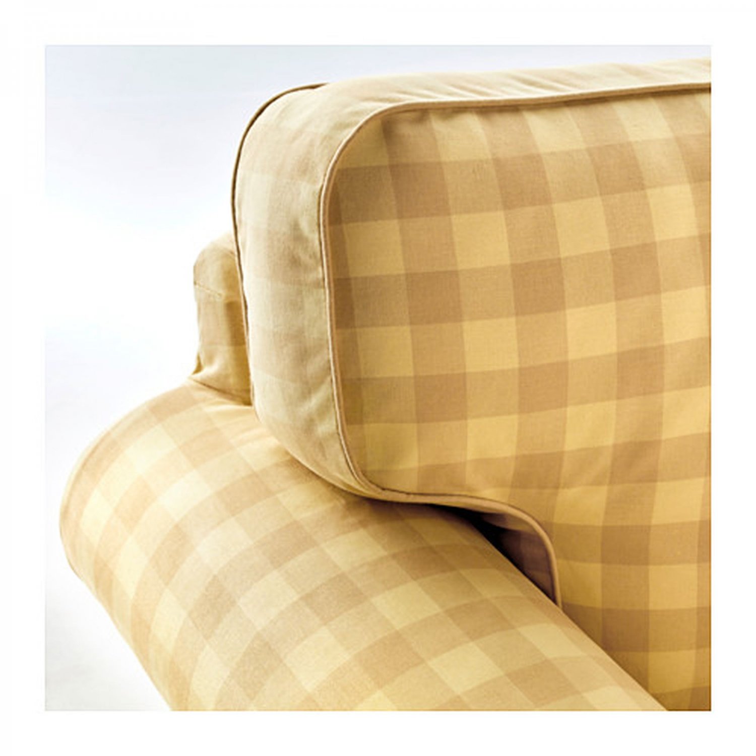 IKEA Ektorp 3 Seat Sofa COVER Slipcover SKAFTARP YELLOW Buffalo Check