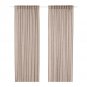 IKEA Lejongap Curtains Drapes Beige 98" L 2 panels 100% Linen Chic Airy