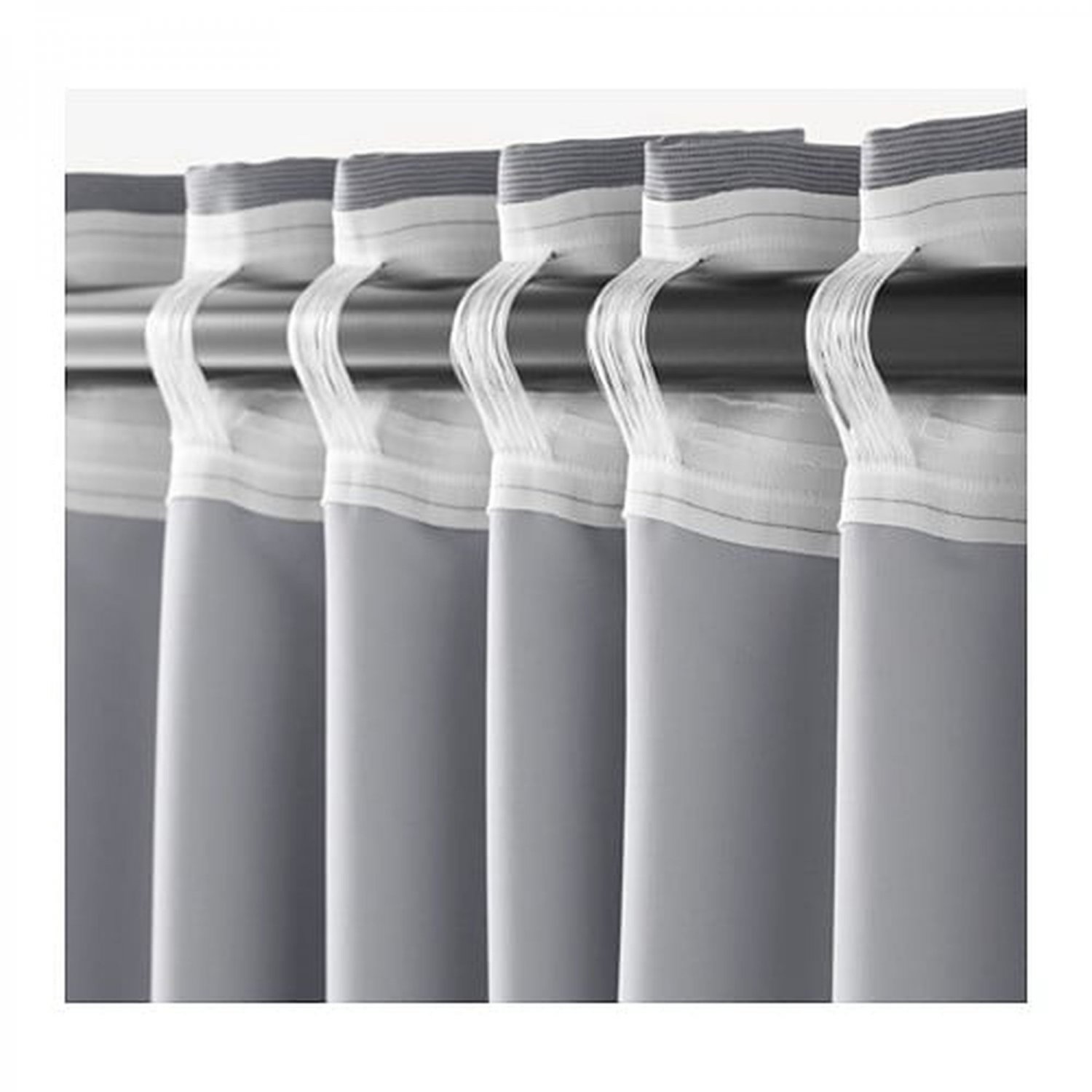 IKEA Marjun CURTAINS Drapes 2 Panels GRAY Grey 98" Black Out Privacy