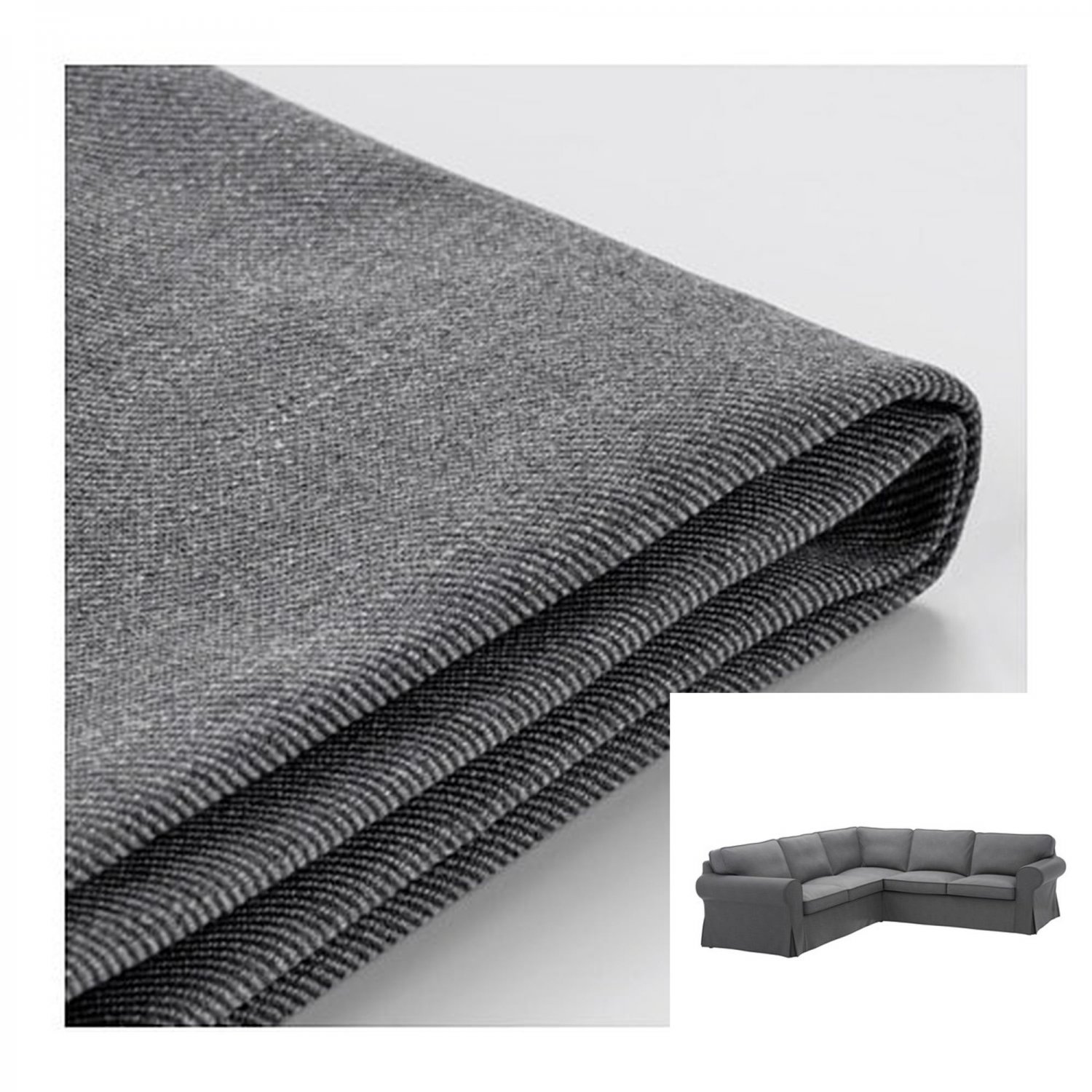 IKEA Ektorp 2+2 Corner Sofa COVER Slipcover NORDVALLA DARK GRAY Grey 4