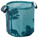 IKEA Urskog TOY HAMPER Basket STORAGE Bin Turquoise Blue Jungle Animals Trees Africa