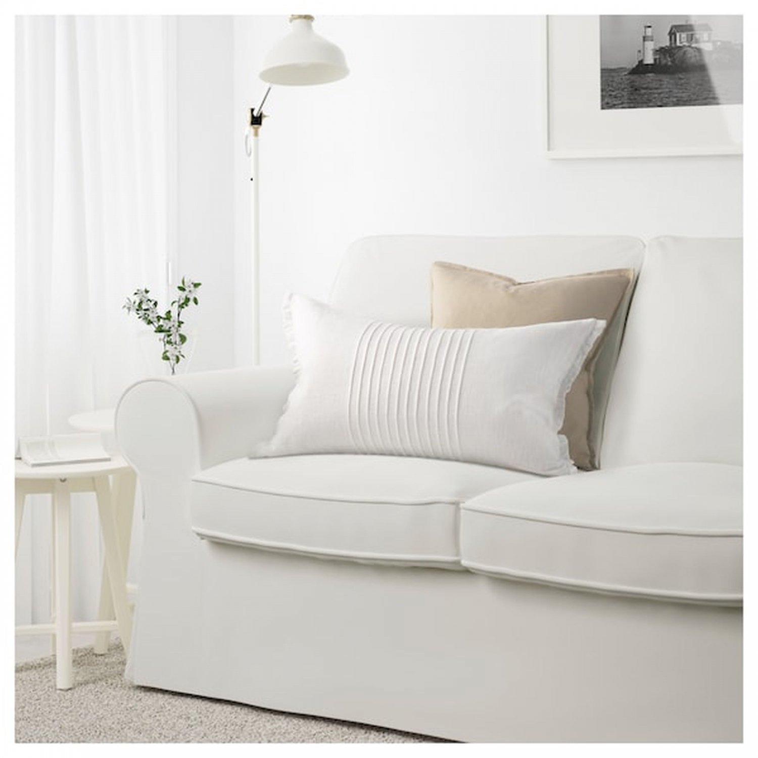 IKEA Ektorp Corner Sofa SLIPCOVER Sectional Cover VITTARYD WHITE 2+2 4 Seat