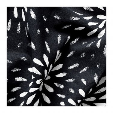 IKEA Entire BOLT of IDASOFIE Fabric Material FLORAL Black White Starburst Fireworks Flowers
