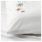 IKEA Tillgiven CRIB Duvet COVER Pillowcase SET White w Flower Starburst Nursery Bedding Embroidered