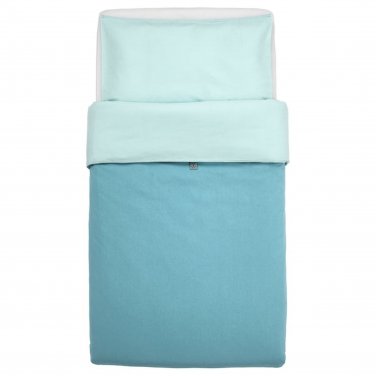 IKEA Tillgiven Turquoise Blue CRIB Duvet COVER Pillowcase SET Nursery Bedding Unisex Tiffany Teal