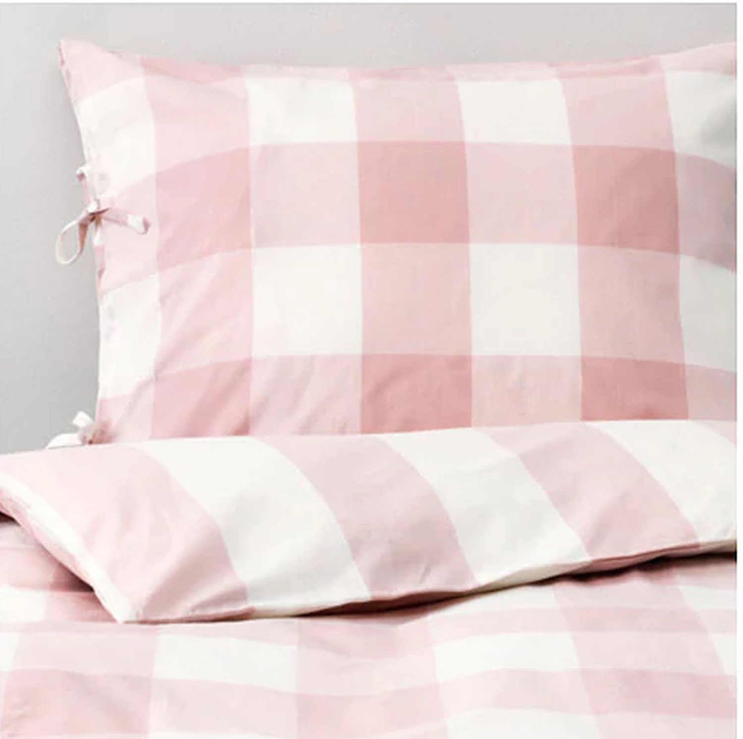 IKEA Emmie Ruta KING Duvet COVER Pillowcases Set LIGHT PINK Rose