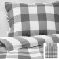 IKEA Emmie Ruta QUEEN Duvet COVER Pillowcases Set DARK GRAY White Buffalo CHECKED Grey