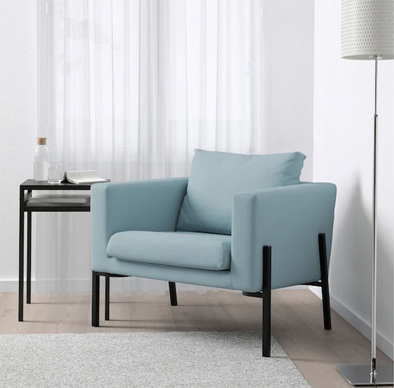 IKEA Koarp Armchair SLIPCOVER Chair Cover ORRSTA Light Blue New