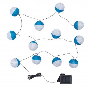 IKEA Solvinden 12 LIGHT CHAIN LED  INDOOR OUTDOOR Blue White Greek Holiday Solar Fairy Lights