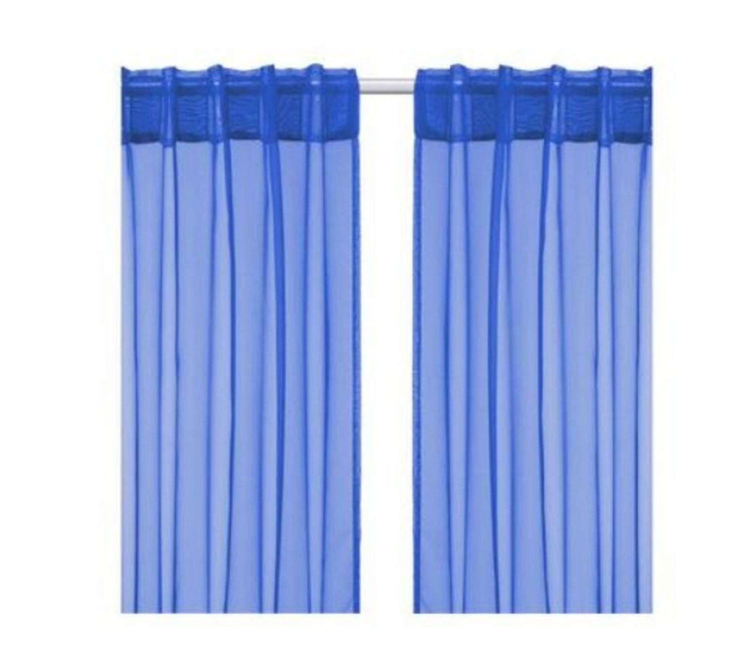 IKEA Sarita Sheer CURTAINS Drapes Voile BLUE 118" long w hemming strip