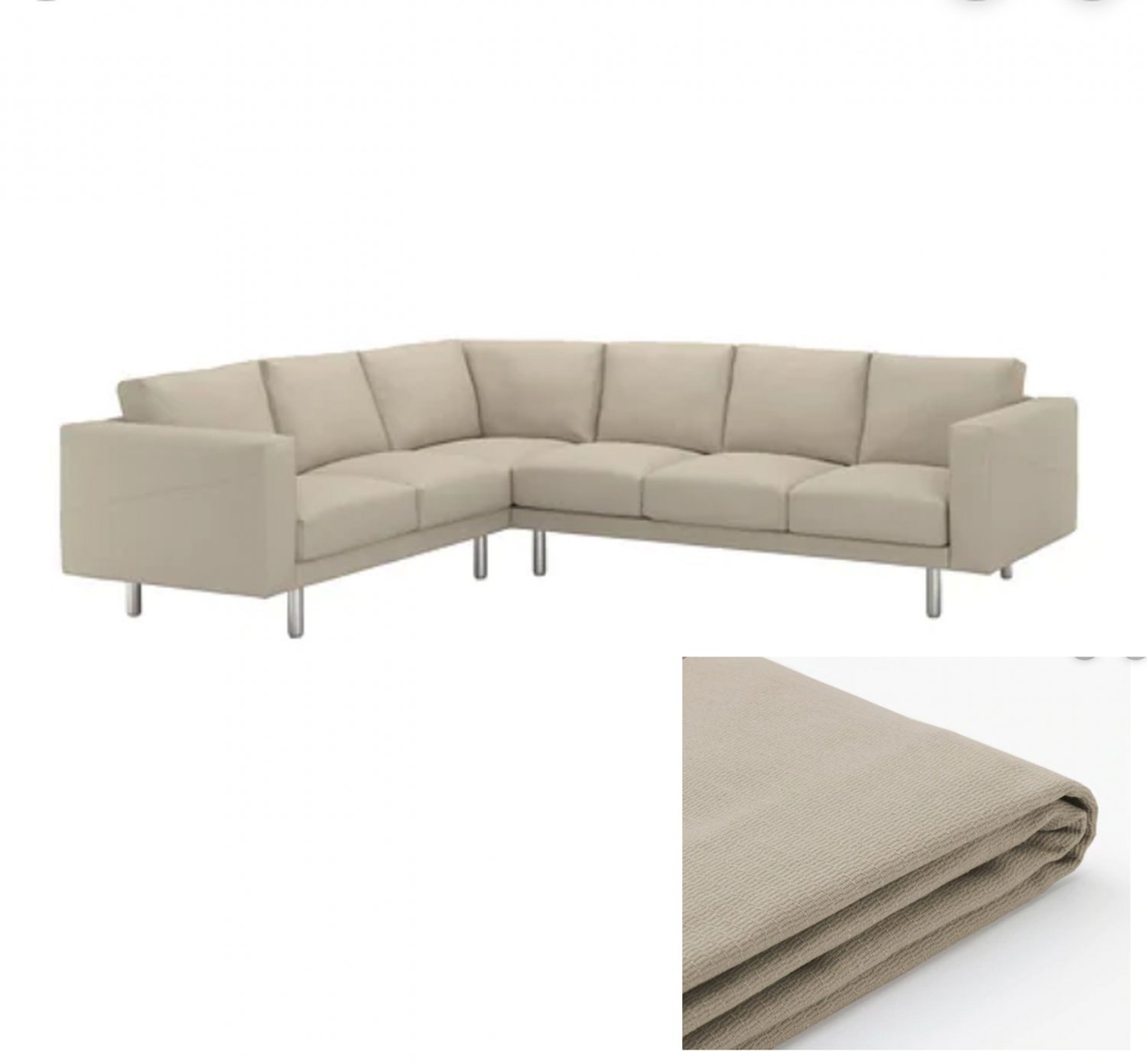 IKEA 5 Seat Sectional Sofa SLIPCOVER 3+2/2+3 Corner Cover EDUM