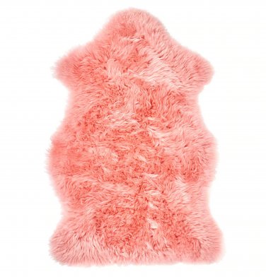 IKEA Smidie SHEEPSKIN  Throw RUG Accent  Dyed PINK Soft Cuddly Relaxing