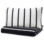 IKEA Tuvbracka TWIN Duvet COVER Pillowcase Set BLACK White Stripe TUVBRÃ�CKA