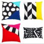 IKEA Mosaikblad Cushion COVER Pillow Sham 26" x 16" Retro Black White Limited Edition
