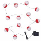 IKEA Solvinden 12 LIGHT CHAIN LED  INDOOR OUTDOOR Red White Holiday Solar Fairy Lights Xmas