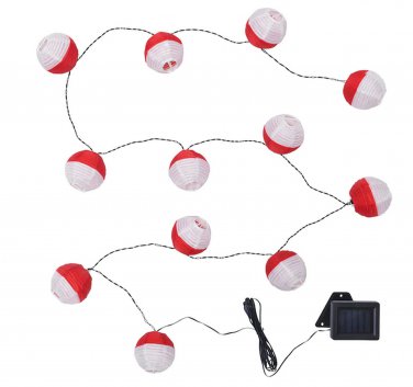 IKEA Solvinden 12 LIGHT CHAIN LED  INDOOR OUTDOOR Red White Holiday Solar Fairy Lights Xmas
