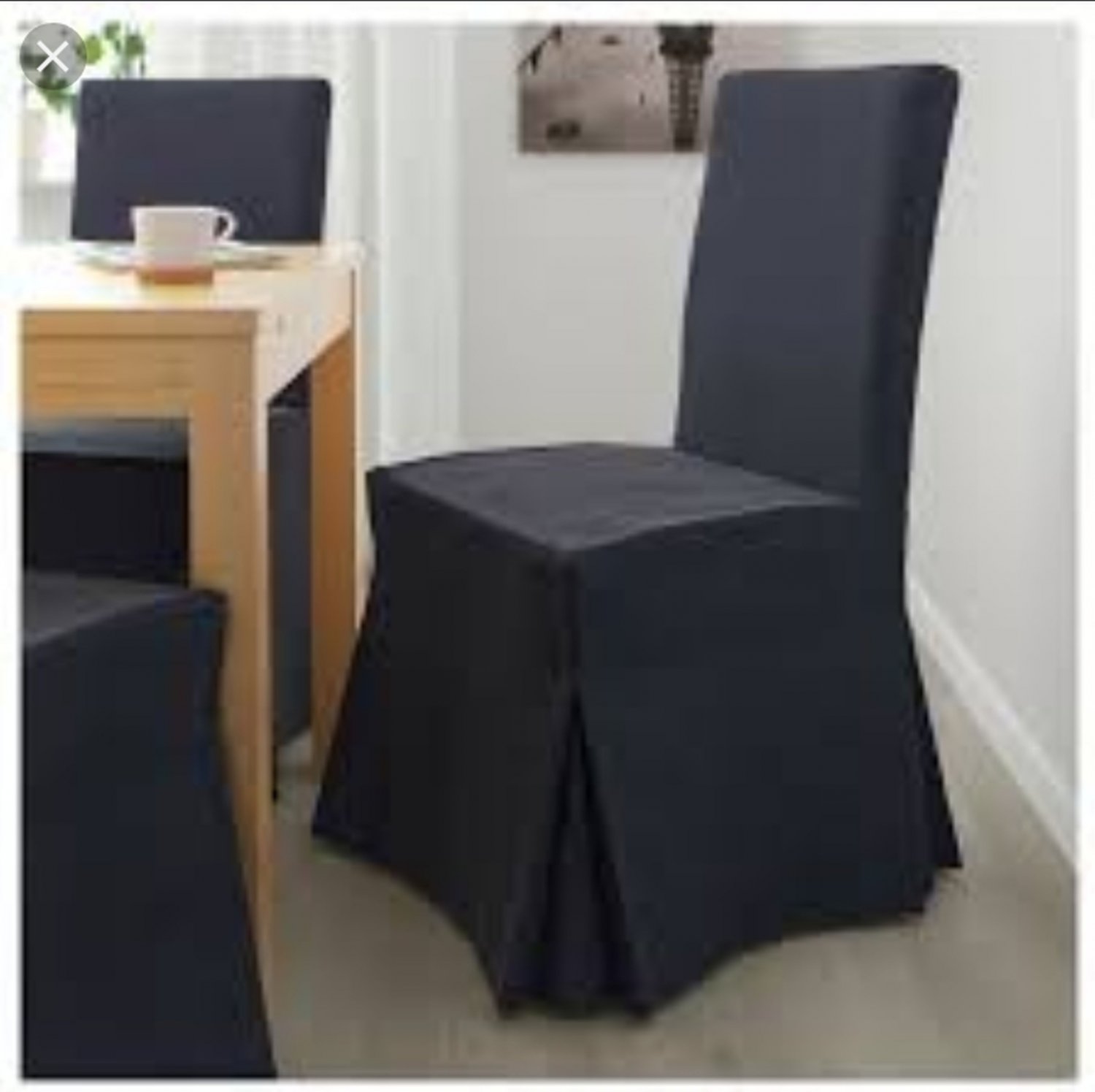 IKEA Henriksdal Chair SLIPCOVER Cover Skirted Long VANSTA DARK BLUE 21
