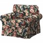 IKEA Ektorp Armchair SLIPCOVER Chair Cover LINGBO Multicolor Floral Blue