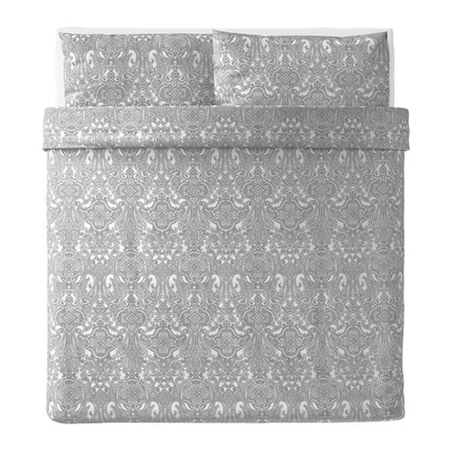 IKEA Jattevallmo KING Duvet COVER and Pillowcases Set GRAY White ...