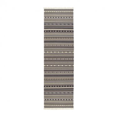 IKEA Kattrup Area RUNNER RUG Mat WOOL Gray Hand-Woven Flatwoven INDIA Ethnic 8'2" x 2'6" Grey