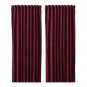 IKEA Sanela CURTAINS Drapes 2 Panels DARK RED VELVET 118" Long Black Out