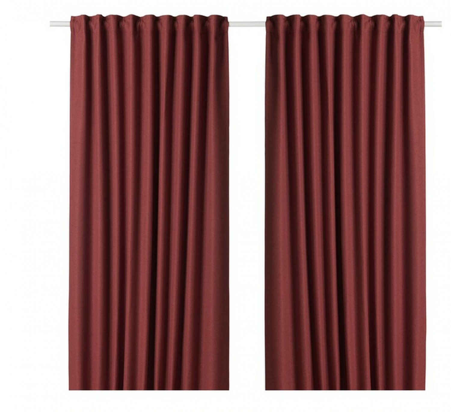 IKEA Annakajsa CURTAINS Drapes BROWN RED 2 Panels Heavy Textured Room Darkening brownred rust New