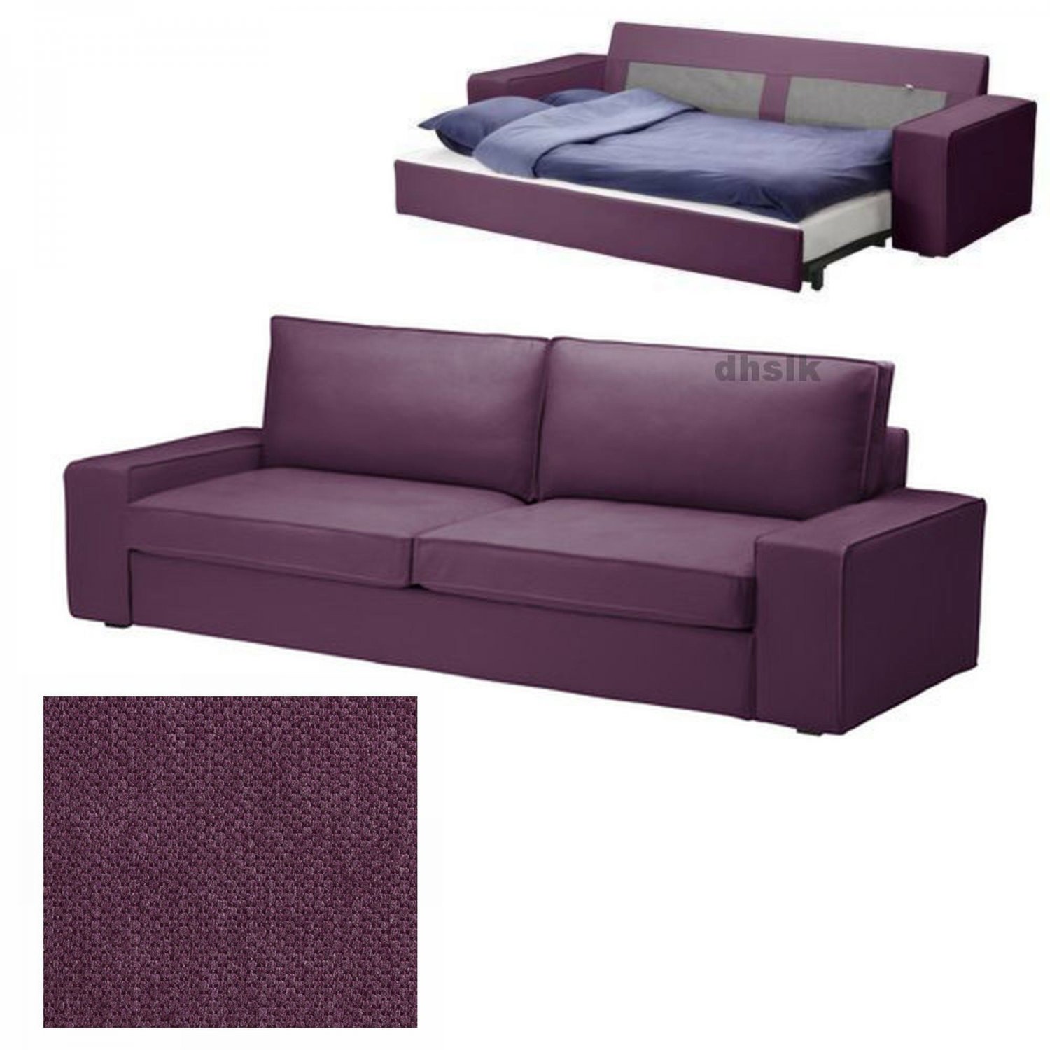 IKEA KIVIK Sofa Bed SLIPCOVER Sofabed Cover DANSBO LILAC Purple