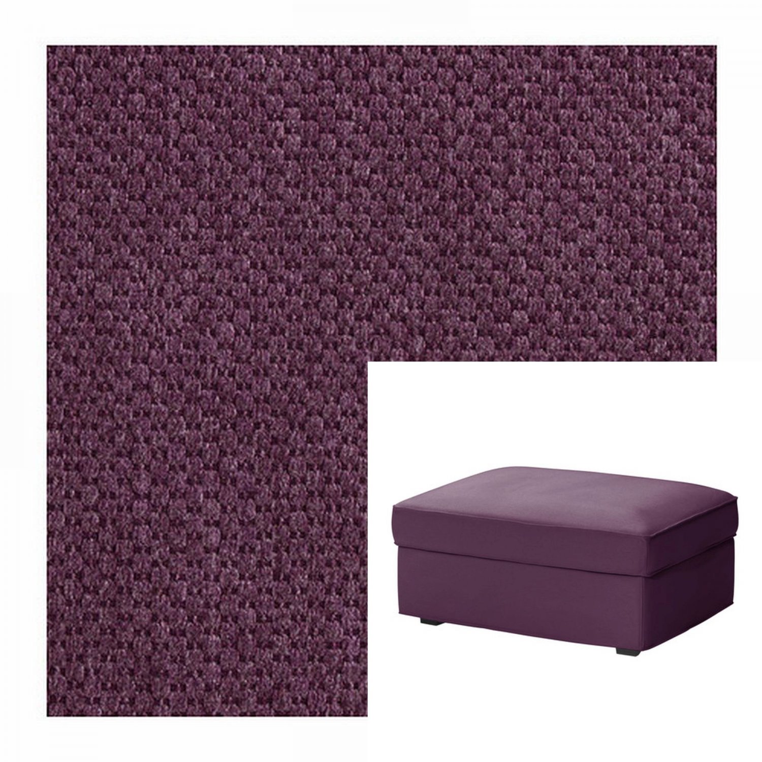 Details about   New Original Ikea Kivik Footstool Ottoman Cover Slipcover Dansbo Red Lilac 