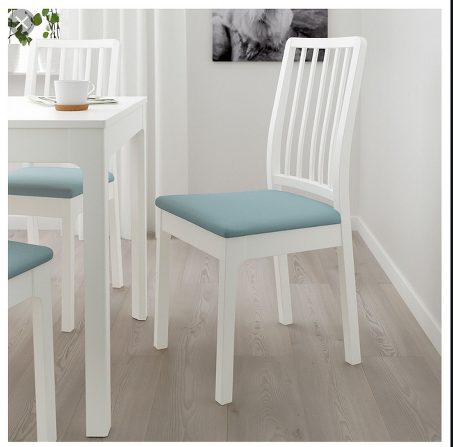 IKEA Ekedalen Dining Chair SLIPCOVER Cover SET of 4 ORRSTA LIGHT BLUE New