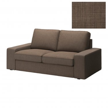 IKEA KIVIK 2 Seat Loveseat Sofa SLIPCOVER Cover ISUNDA BROWN Linen Blend Bezug Housse