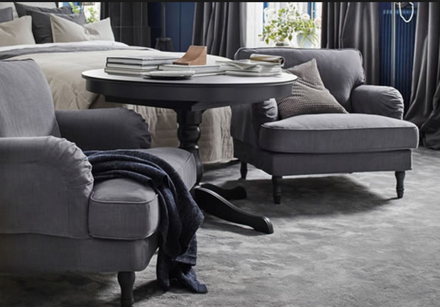 IKEA Stocksund Chair SLIPCOVER Armchair Cover LJUNGEN GRAY Velvet New