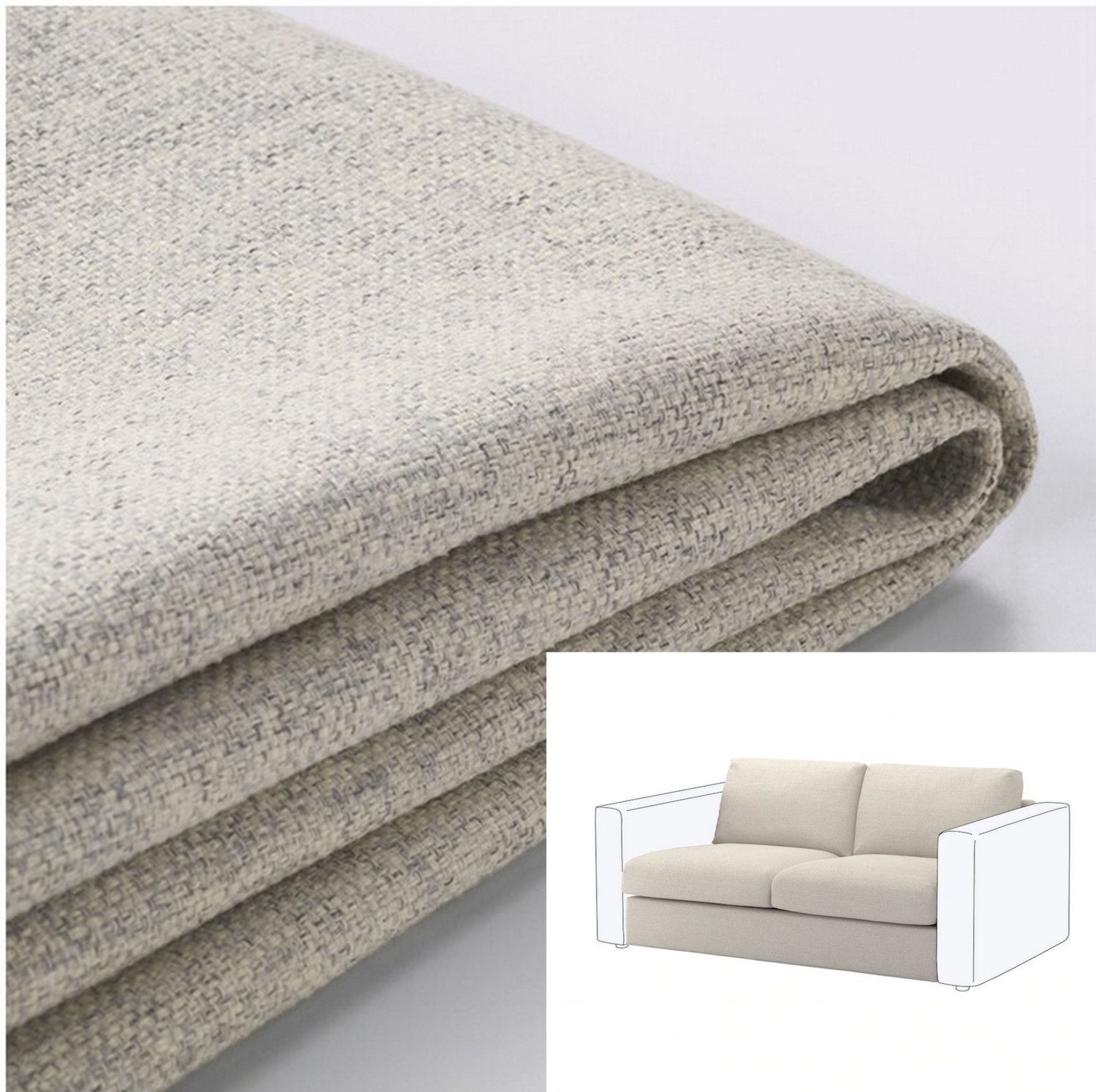IKEA Vimle 2 Seat Section Cover GUNNARED BEIGE loveseat slipcover no arms