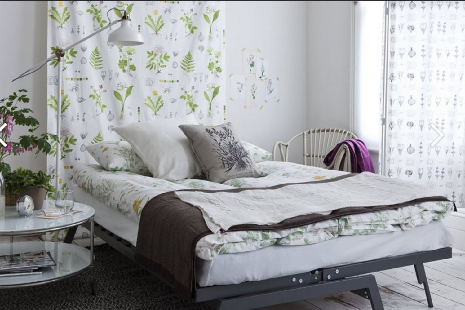 IKEA Strandkrypa KING Duvet COVER Pillowcases Set Botanical GREEN