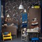 IKEA Hemmahos CURTAINS w Tie-backs CITY NIghts BLUE Girl Boy Retro Windows