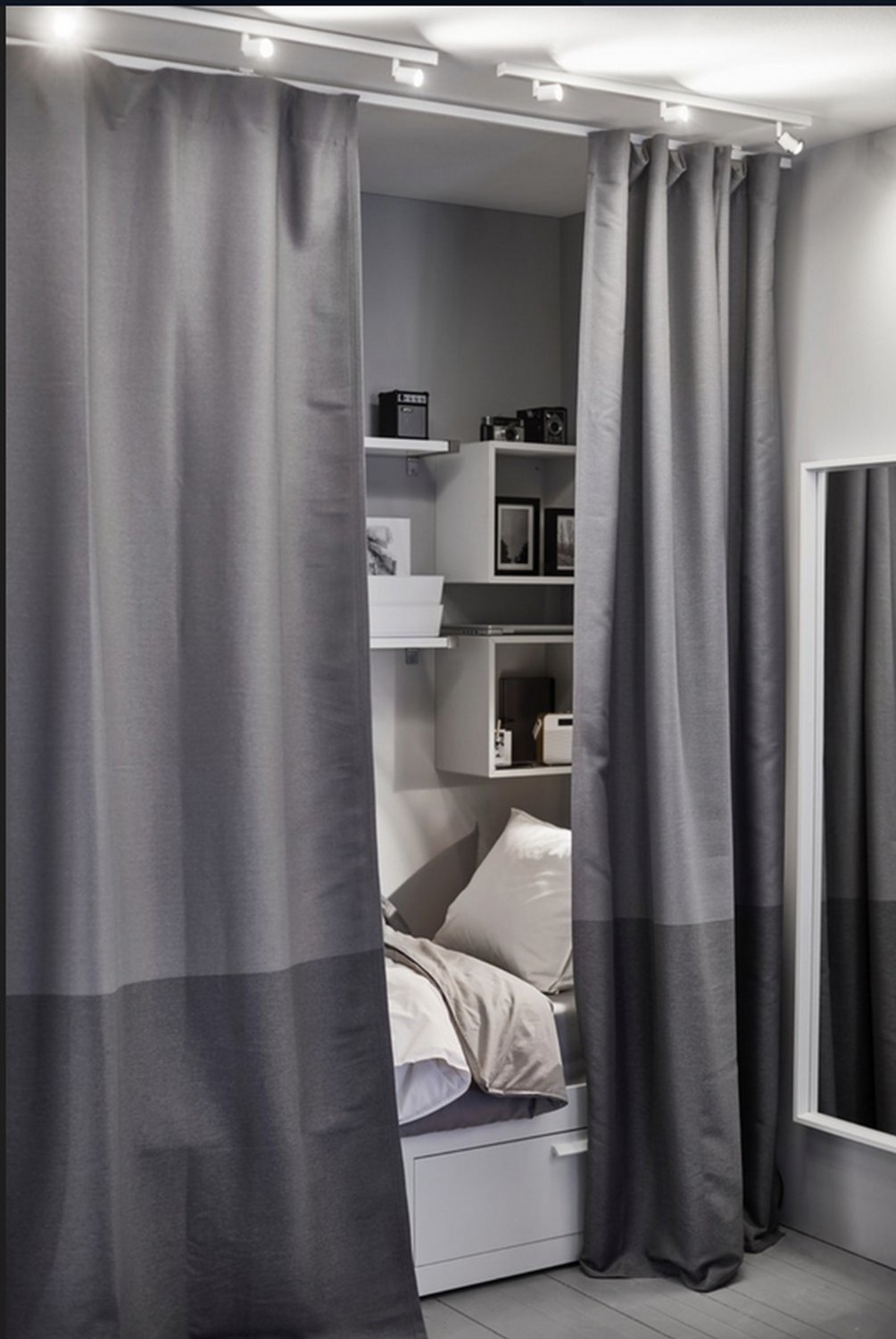IKEA Marjun CURTAINS Drapes 2 Panels GRAY Grey 98" Black Out Privacy