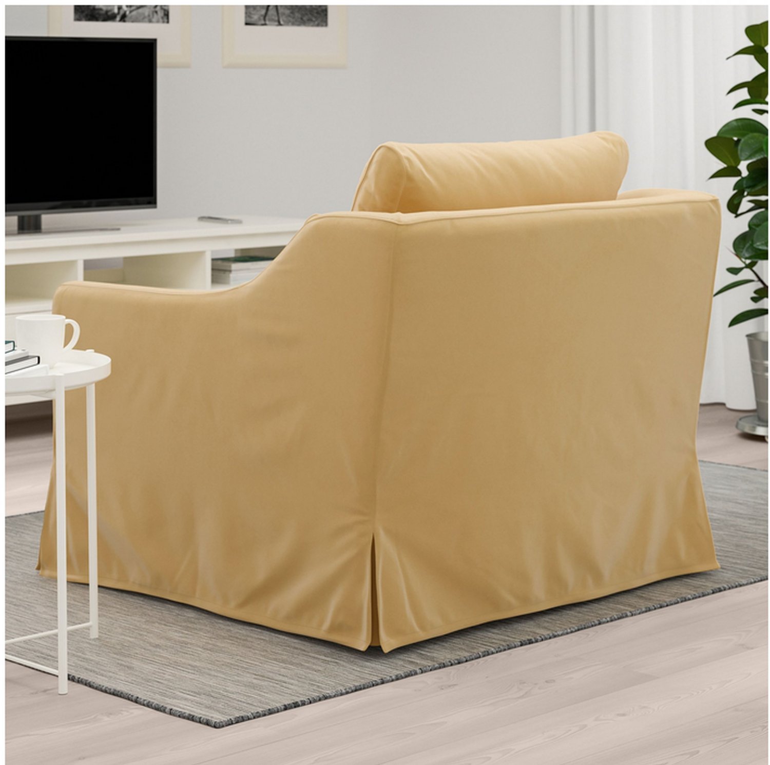 IKEA Farlov Armchair SLIPCOVER Ottoman Cover Djuparp YellowBeige