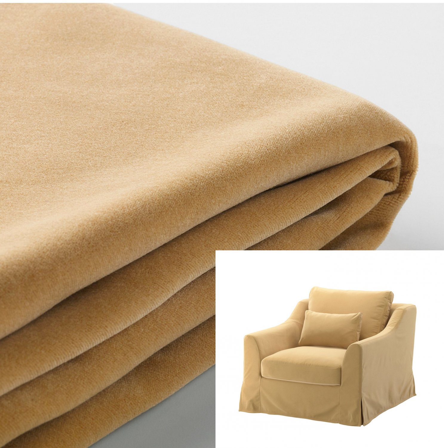 IKEA Farlov Armchair SLIPCOVER Ottoman Cover Djuparp YellowBeige