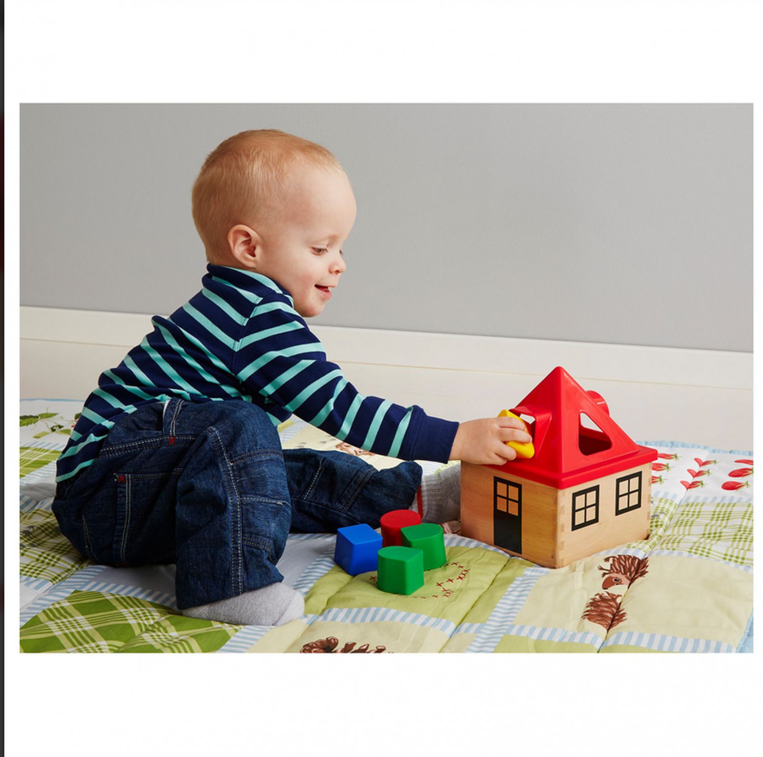 IKEA Mula Wooden House SHAPE SORTER Toy Classic Preschool XMAS Baby