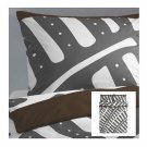 IKEA Stockholm QUEEN Gray White DUVET COVER Set Full Double ABSTRACT LEAF MCM