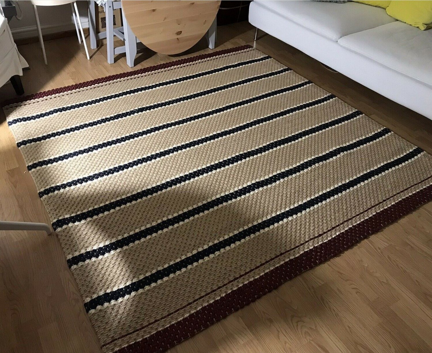 IKEA Rodhus Area RUG Mat Jute Sisal Natural RÖDHUS Textural Multicolor Square 6'3" 190cm