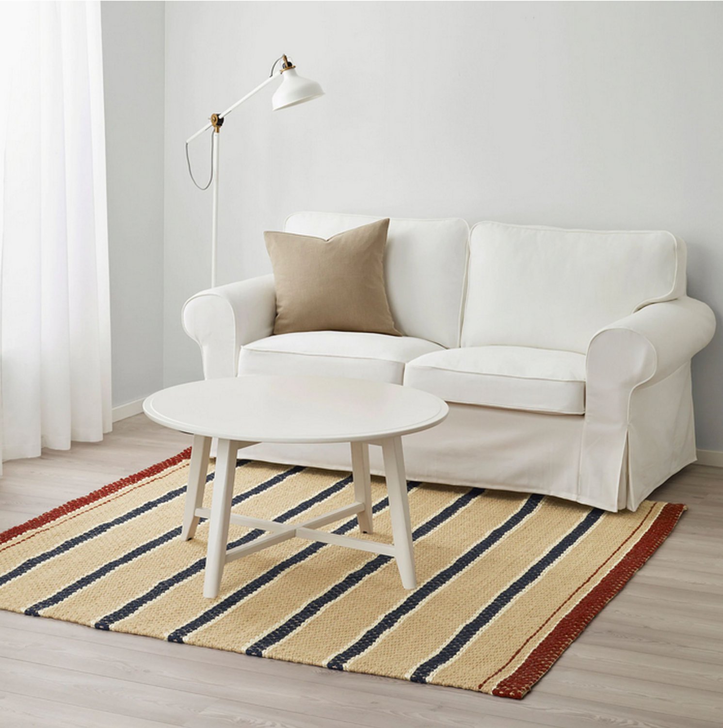 IKEA Rodhus Area RUG Mat Jute Sisal Natural RÖDHUS Textural Multicolor Square 6'3" 190cm