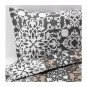 IKEA Prakttry TWIN Single Duvet COVER Pillowcase Set Gray Beige Medallion Paisley Stripes Boho