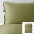 IKEA Puderviva QUEEN Full Duvet COVER and Pillowcases Set LINEN Light Olive Green