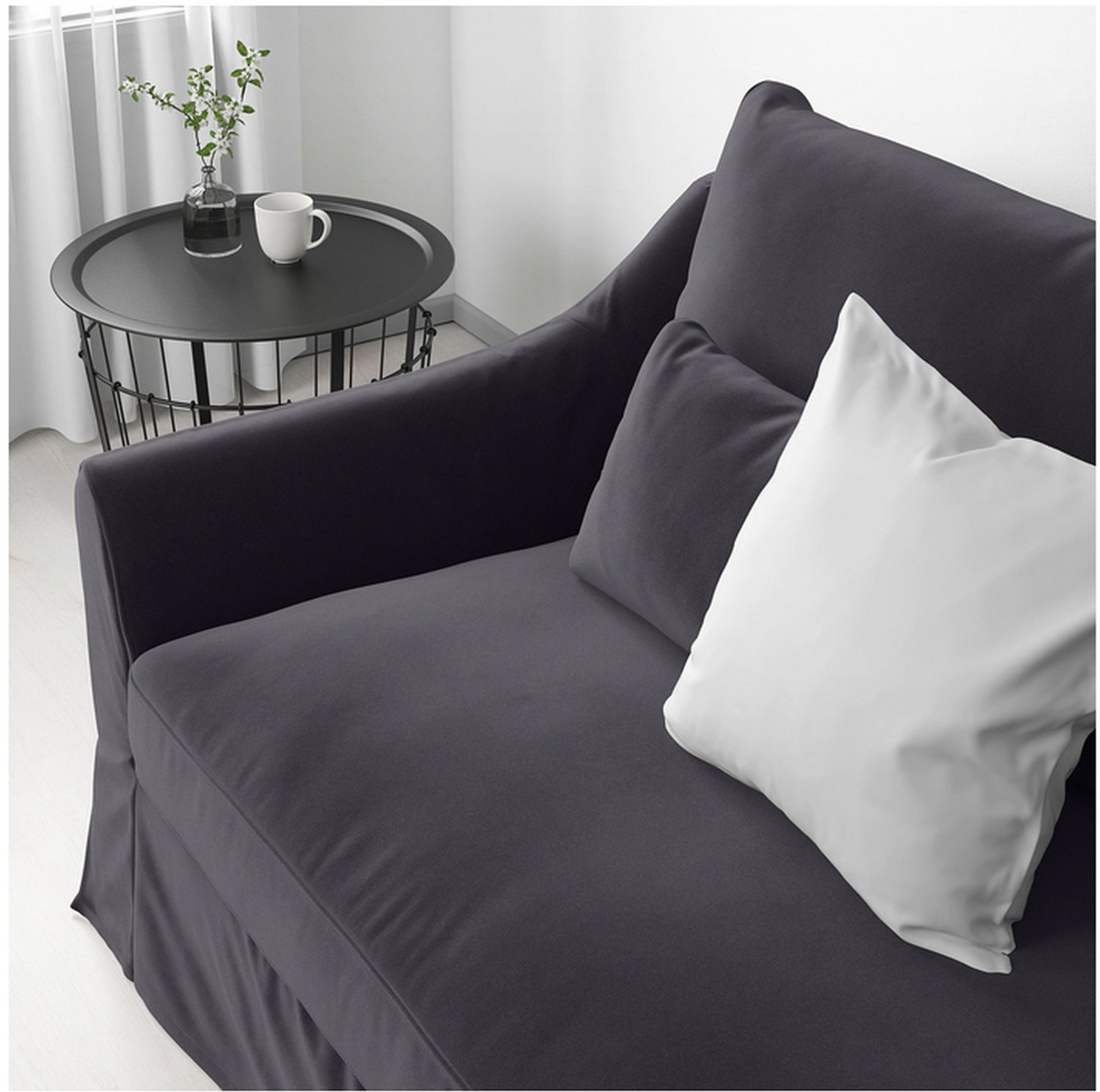 IKEA Farlov 5 Seat Right Sectional Sofa SLIPCOVER 2+3 corner Cover Djuparp Dark Gray FÄRLÖV New