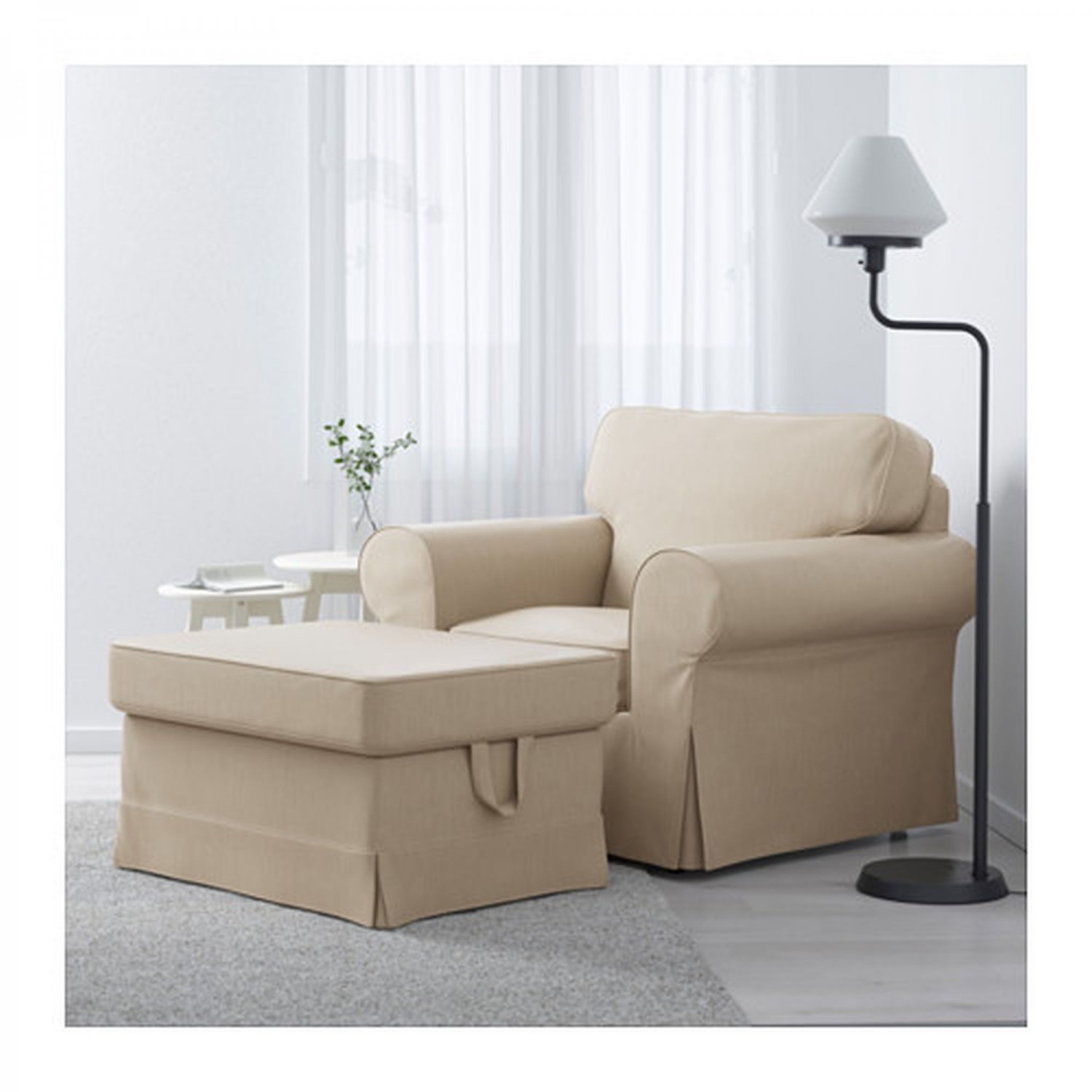 IKEA Ektorp Armchair COVER Chair Slipcover NORDVALLA DARK BEIGE